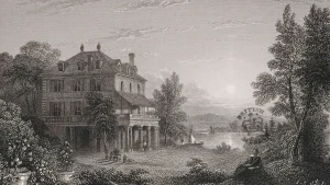 Grabado de Villa Diodati - 1833 - Edward Finden -British Library - Sui Generis Madrid